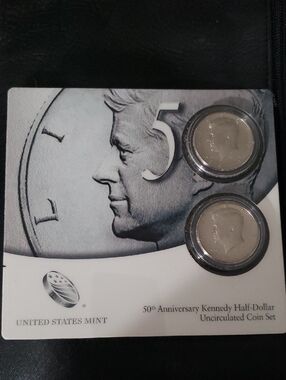 50th Anniversary Kennedy Half-Dollar US Mint Coin Set Brilliant Uncirculated NWT